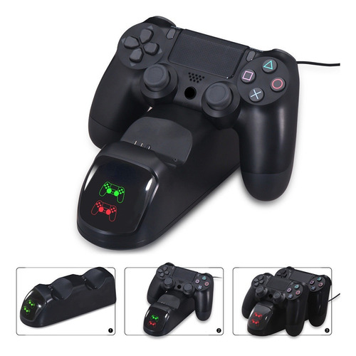 Cargador Controlador Usb Doble Para Mando Ps4 Negro