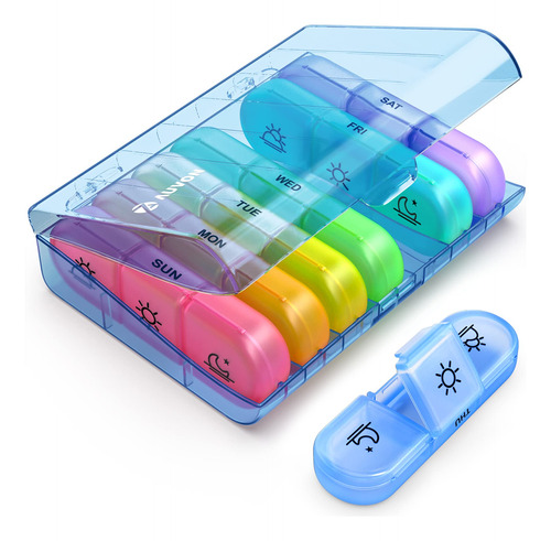 Auvon Organizador Semanal De Píldoras 3 Veces Al Día, Ynd8p