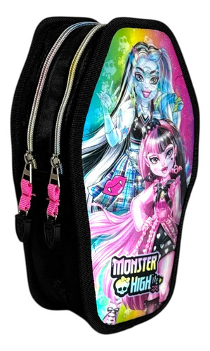 Kit Mochila Monster High Lapicera Primaria Original Ruedas Violeta Violeta