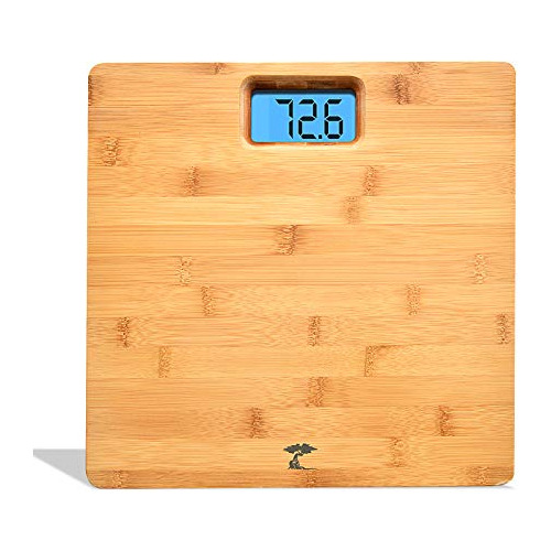 Deluxe Bamboo Bathroom Scale With Backlit Large Display...