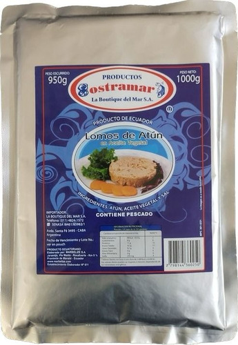 Atun Lomitos En Aceite Sachet Pouch X 1 Kg Ostramar
