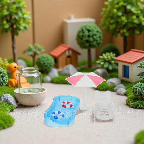 1 Juego De Decoración De Playa Con Forma De Casa De Muñecas