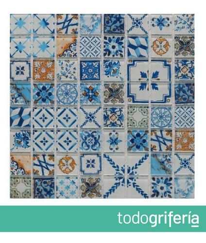 Malla Azul Lisboa Mosaicos Krystales 30x30 Cm