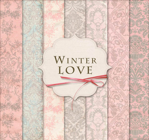 Kit De Papel Digital Shabby Chic Rosa Y Gris Winter Love 2