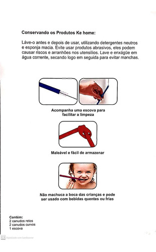 Imagem 2 de 5 de Kit Com 4 Canudo Reutilizável Silicone Escova Para Limpeza
