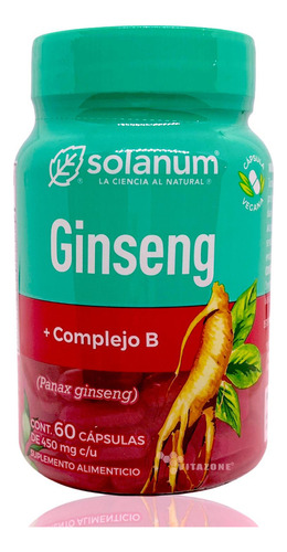 Ginseng Complejo B 60 Cáps Vegetales Solanum
