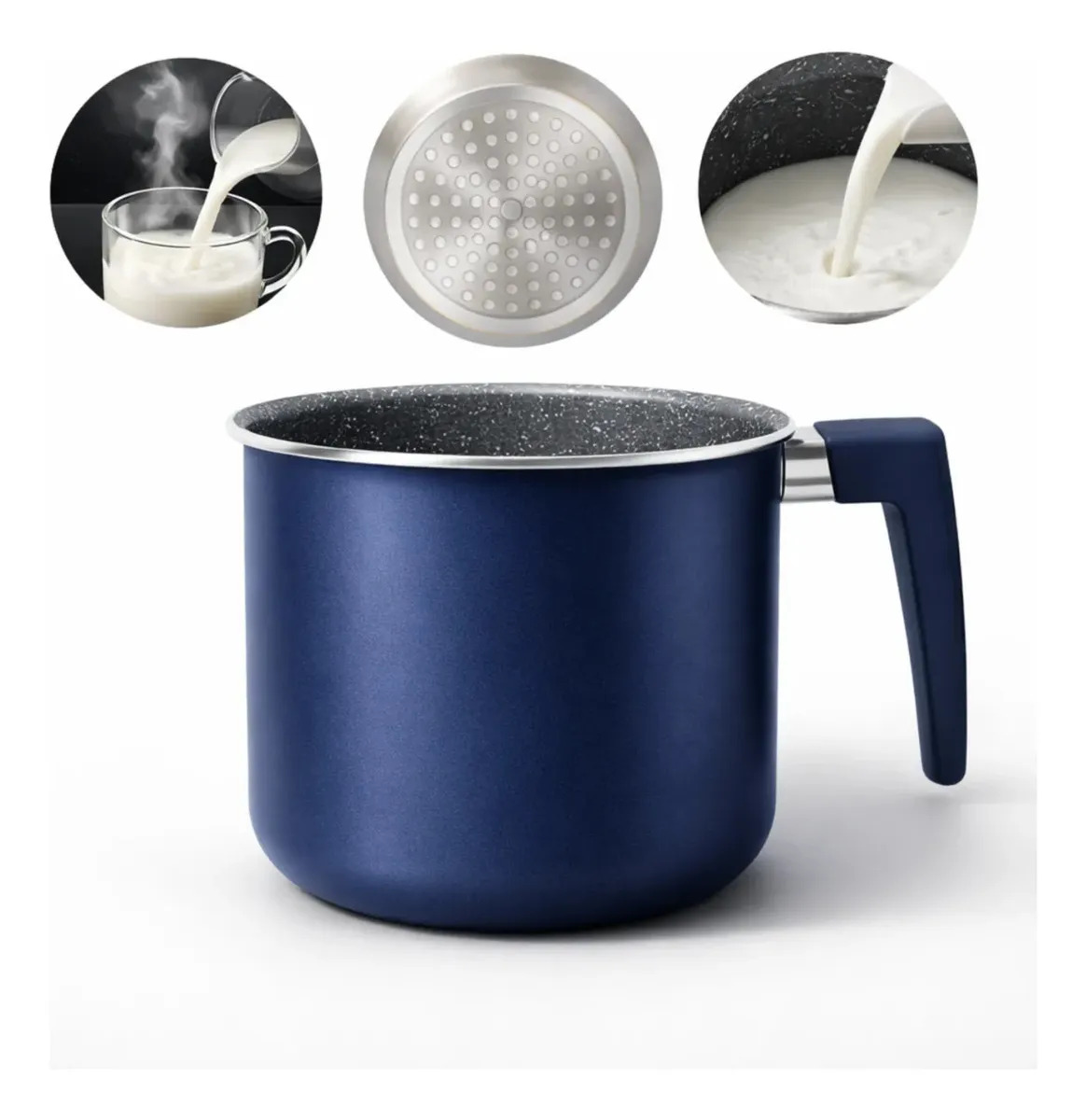 Leiteira Fervedor Em Cerâmica Fogão Gás Antiaderente 1,8l Azul