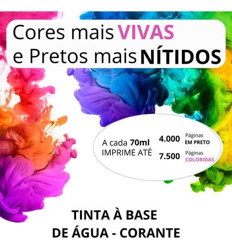 L3150 Kit 4 Tintas Compatível Para 544/504 70ml + 2 Pretos
