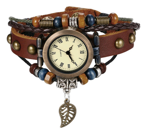 Jewelrywe Reloj De Pulsera De Cuarzo Para Mujer, Tejido A La