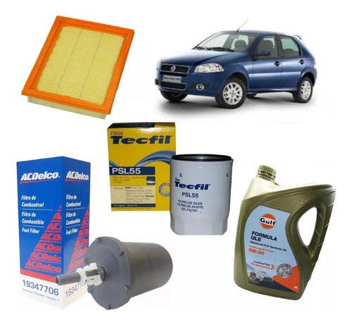 Kit X 3 Filtros + Aceite 5w 30 Fiat Palio Siena 1.4