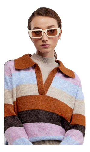 Sweater Cerrado A Rayas Multicolor Mujer Sao Paulo 9004