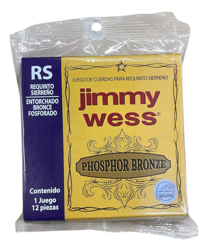 Cuerdas Jimmy Wess Docerola Sierreño Cuerda Dobles .010
