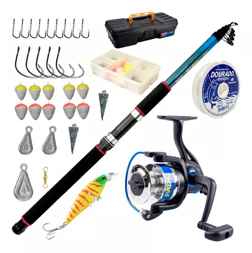 Kit Pesca Completo Vara 3m Molinete