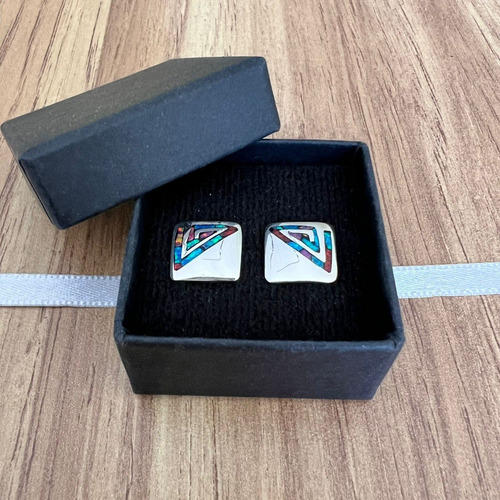 Imagen 7 de 9 de Arete Broquel Ópalo Plata 925 Mujer Agálea Joyería
