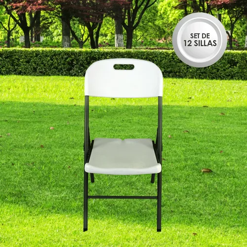 Pack 12 Sillas Plegables Blanca