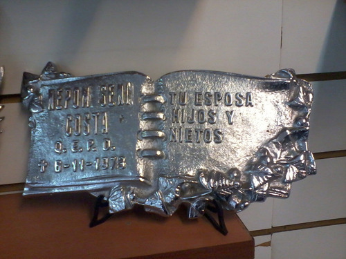 Placa Recordatoria Cementerio Fundicion Bronce
