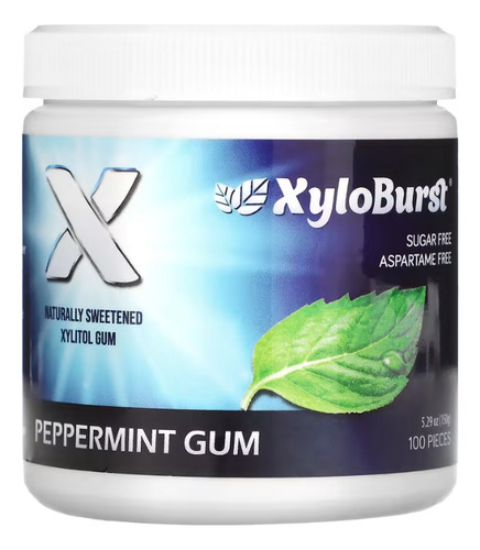 Xyloburst, Goma De Mascar Con Xilitol Menta 100 Piezas