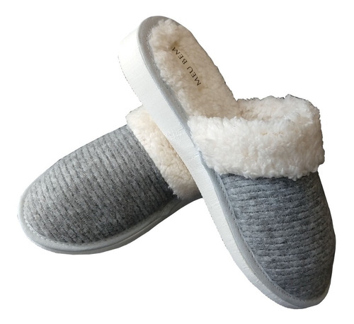 Pantuflas Mujer Invierno De Corderito Suela Antideslizante