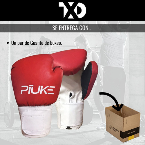 Guante De Boxeo Kick Boxing 8 10 12 14 Oz Box Negro Rojo
