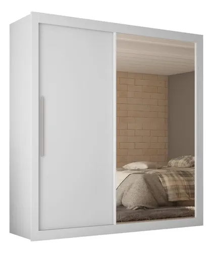 Guarda Roupas 2 Portas Solteiro Real Branco Acetinado