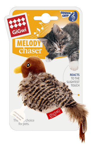 Gigwi® Pajaro Melody Chaser Con Sonido Al Tacto Para Gatos