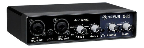 Interface De Áudio Usb Q-22 Gravação 24bits  Placa De Som