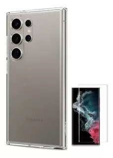 Para Samsung S24 Ultra - Case Spigen Ultra Hybrid + Vidrio