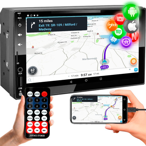 Mp5 2 Din Usb Sd Aux Bluetooth 7 Controle Touchscreen Espelh