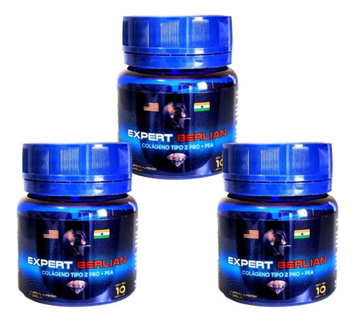 3 Colágeno Tipo 2 Pro + Pea Expert Berlian Importado Eua Original