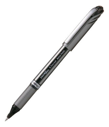 Bolígrafo de gel Pentel negro con punta metálica Energel de 0,7 mm