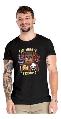 Polera Five Nights Freddy Fnat Face Gamer Algodon Wiwi