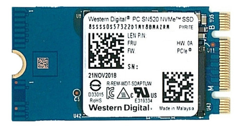 SSD Nvme M.2 Western Digital de 128 GB Sn520 1700 MB/s Sdapmuw de color azul
