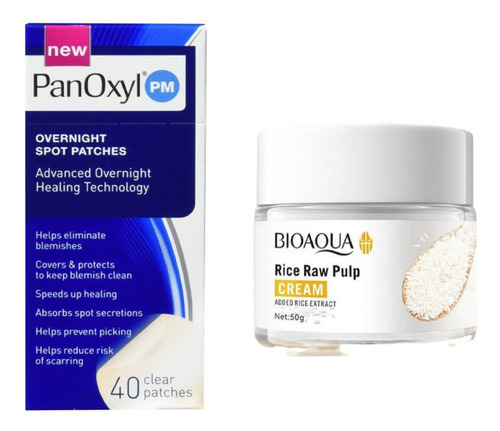 Pack Parches Para El Acne Panoxyl Y Crema Aclarante De Arroz