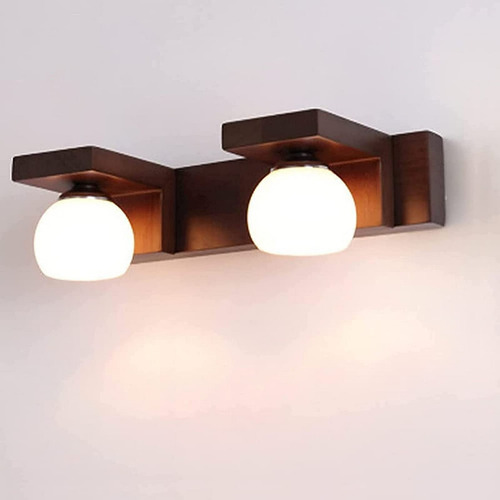 Lampara Led Espejo Baño Pared Madera 3 Llama Pantalla Luz G9