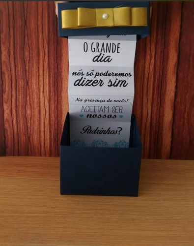Imagem 2 de 10 de 06 Caixas Convite Padrinho/madrinha De Casamento