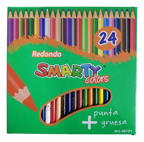 Lapices De Colores Caja C/24 Pz Largos Redondo Smarty Color
