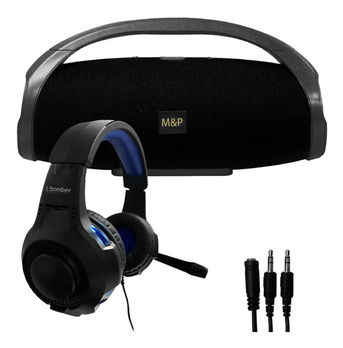 Parlante Bluetooth 25w + Auriculares Gamer Bomber Hb18