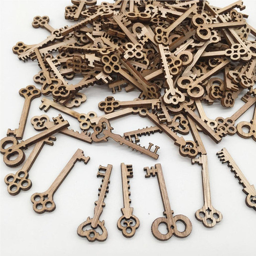 * 100 Piezas Clave Formas Piezas De Sin Terminar Artesanía