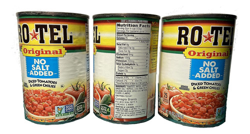 Ro-tel Original Sin Sal Añadido Diced Tomates & Green Chilie