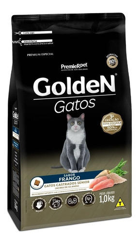 Ração Golden Para Gatos Sênior Castrados Sabor Frango 1kg