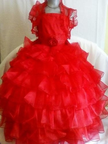Vestido Presentacion Fiesta Rojo Niña 