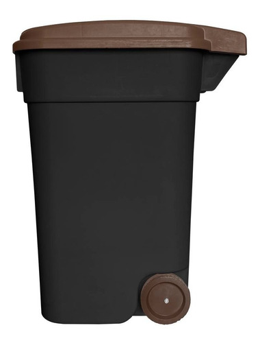 Bote De Basura Cesto Sablon Negro 145 L Con Ruedas Y Tapa