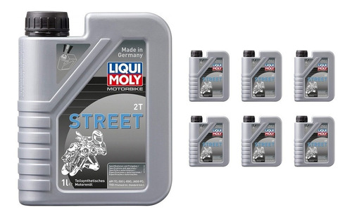 Paq. 6 Aceites Liqui Moly Para Motocicleta A Dos Tiempos 1 L