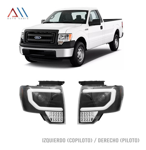 Faros C/lupa Tubo Led F150/lobo 08-14