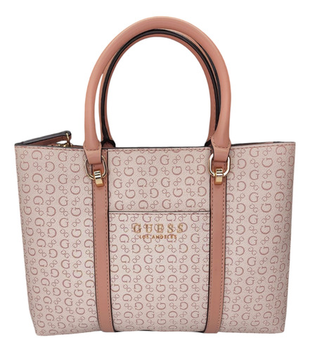 Bolsa Guess Sg959306 Nueva 100 % Original Con Etiqueta Rosa Pálido Estampado Oro Rosa Pálido