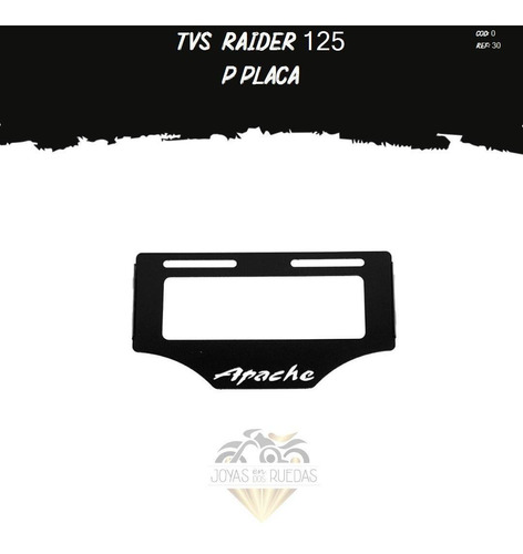 Porta Placa Partes Lujo Moto Tvs Raider 125
