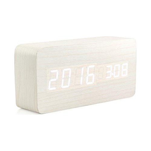 Oct17 Reloj Despertador Digital De Madera Moderno Reloj Desp