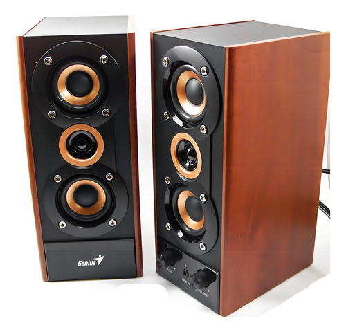 Parlante Genius SP-HF800A negra y madera 220V