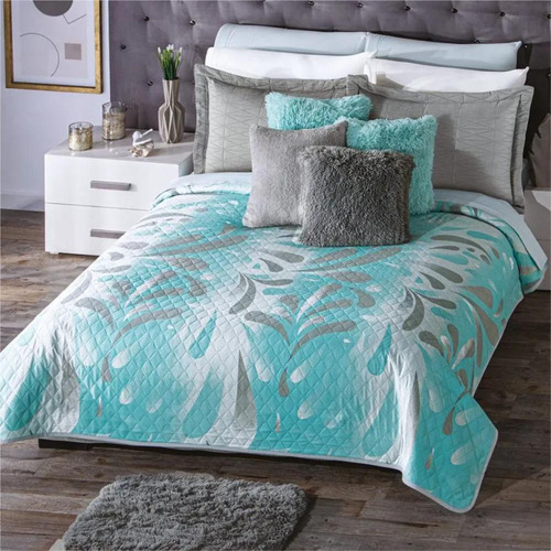 Edredon Ligero Neo Pinsonic Petalos Individual Concord Color Turquesa