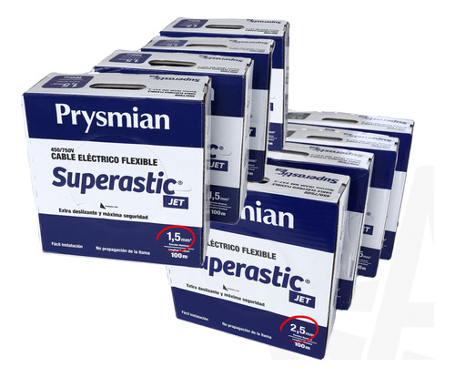 Cable Unipolar Superastic Prysmian 2.5 X400mts Y 1.5 X400mts